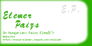 elemer paizs business card